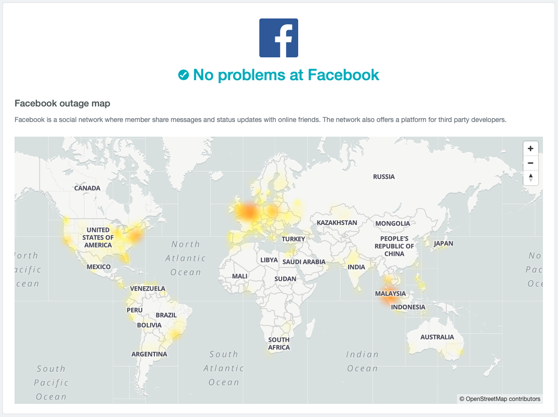 Można łatwo sprawdzić, czy Facebook padł